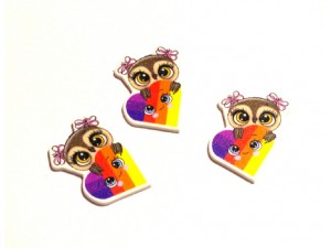 Серединка "Совушка з серцем Like", 4*3см